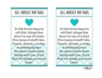 FWT Members Only! All About Me Bag - Back to School Show & Tell Activity