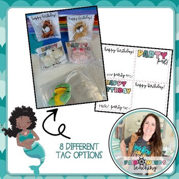 FWT Members Only! Party Pals - Student Birthday gift tags for Mini Stuffed Animals