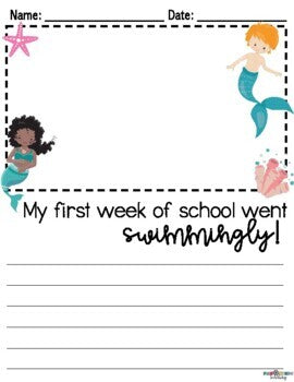 FWT Members Only! My First Week of School Went Swimmingly Writing Prompt