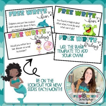 Free Write Fun (or Friday) Writing Slides - August/September