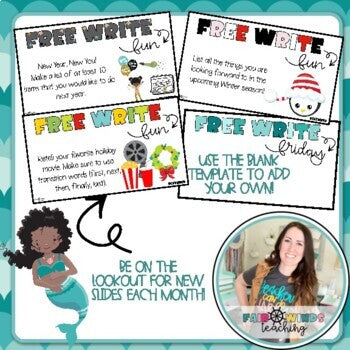 Free Write Fun (or Friday) Writing Slides - December