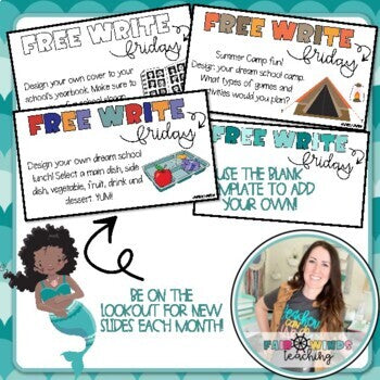 Free Write Fun (or Friday) Writing Slides - June/July