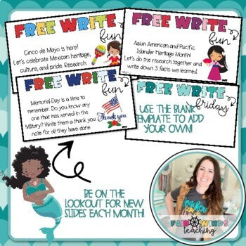 Free Write Fun (or Friday) Writing Slides - May