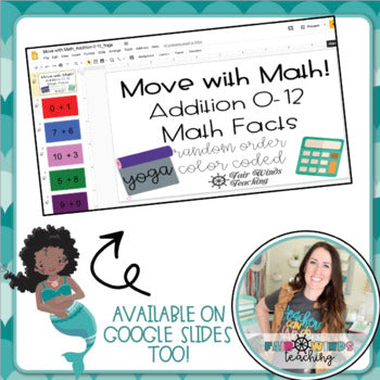 FWT Members Only! Move with Math (Exercise & Yoga) Math Fact Fluency Cards