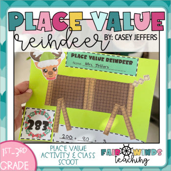 Rudolph the TENdeer Reindeer Base Ten Friends © (Place Value Activity) December