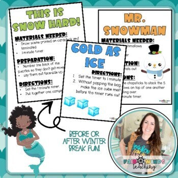 FWT Members Only! Winter Themed Minute to Win it Games - STEM Challenges