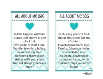 All About Me Bag - Back to School Show & Tell Activity