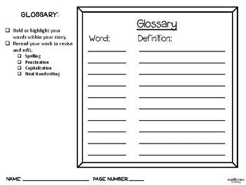 Blank Book Templates for Writing Glosssary