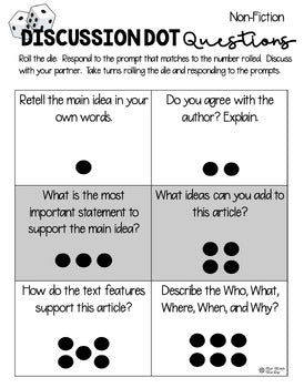 Discussion Dots - Critical Thinking Questions (Editable)