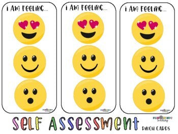 Emoji Self Assessment Pinch Cards and Posters