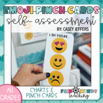 Emoji Self Assessment Pinch Cards and Posters