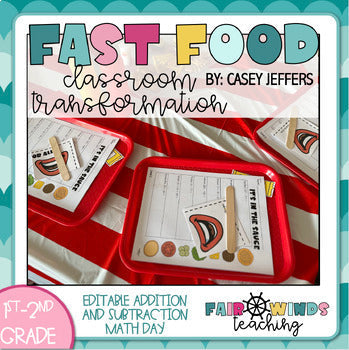 FWT Members Only! Fast Food Classroom Transformation (2.OA.A-C) Addition and Subtraction
