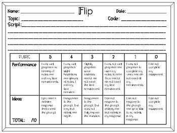 FWT Members Only! Flip (Formally Flipgrid) Video Organizer/template for Students (Rubric options)