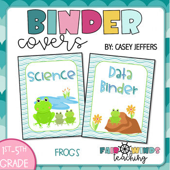 Teacher Binder Covers - Frog Theme