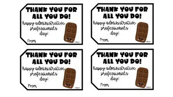 Happy Administrative Professionals Day Gift Tag (Secretary Day)