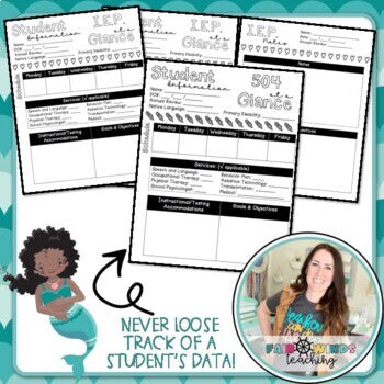 FWT Members Only! I.E.P., 504 & B.I.P. at a Glance & Meeting Notes Sheet