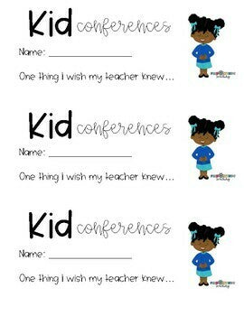 FWT Members Only! Kid Conference - Conferences with your Students