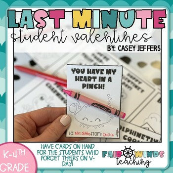 FWT Members Only! Last Minute Valentines for Students Who Forgot