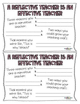 New Teacher Reflection Form