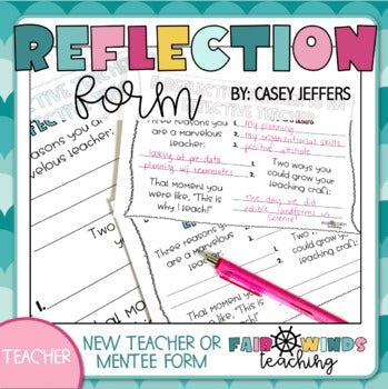 New Teacher Reflection Form