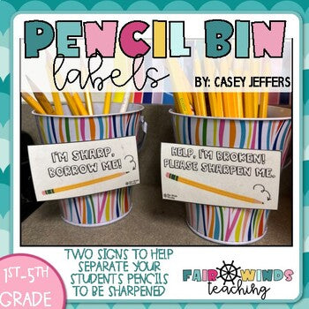 Pencil Bin Labels (Help, I'm Broken!)