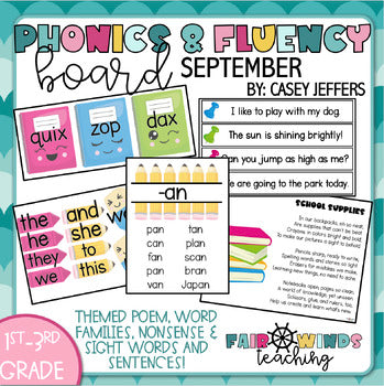 FWT Members Only! Phonics & Fluency Board - September Sight Word Practice