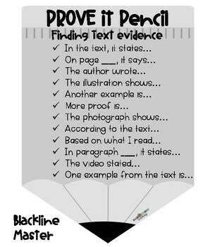 FWT Members Only! Prove it! Poster Pencil (Text Evidence tool)