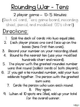 FWT Members Only! Rounding War - Tens, Hundreds & Thousands