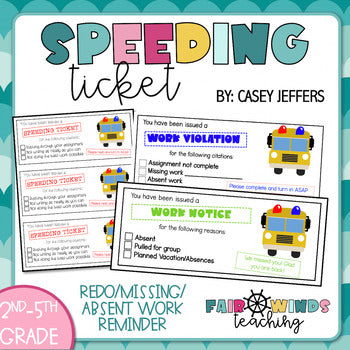 solved speeding violation classwork (work with a... Speeding Ticket - Work Completion/Missing Assignment Reminder – Fair ...