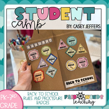 Student Camp for Back to School Rules and Procedures - Badges