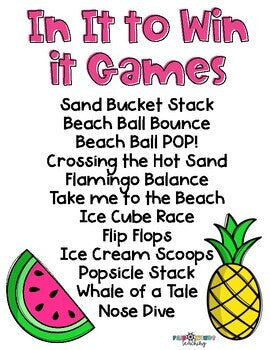 FWT Members Only! Summer Themed In It to Win it Games - STEM Challenges Under a Minute!