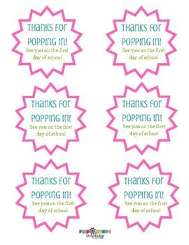 Thanks for POPping in! Back to School Gift Tags