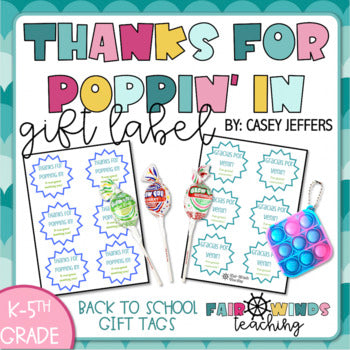 Thanks for POPping in! Back to School Gift Tags