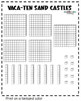 VacaTEN Sand Castles Base Ten Friends © (Place Value Activity & Class Scoot) June