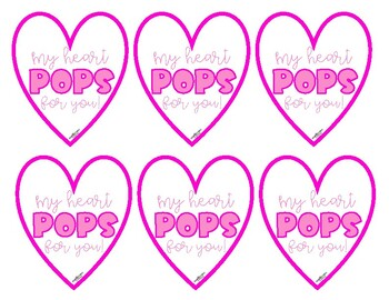 Valentine's Day Lollipop Card Label