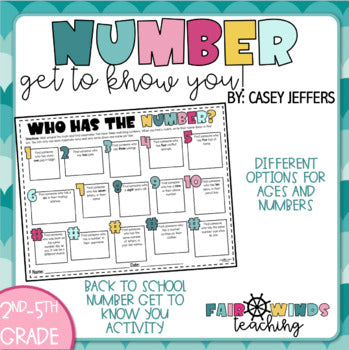 Who Has the Number - Getting to Know You Math Activity - Back to School