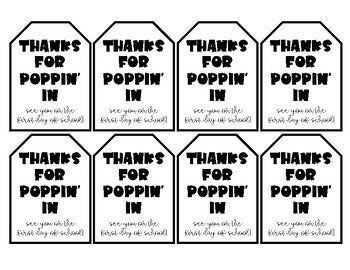 YOU ARE Thanks for Poppin' By Gift Labels