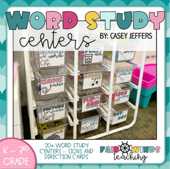 FWT Members Only! 20+ Word Study/Phonics Center and Direction sheets (labels included)