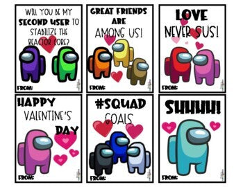 Among Us Valentine's Day Cards (Printable)