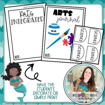 Arts Integrated Journal Cover and Tabs (STEAM, Science & Social Studies)