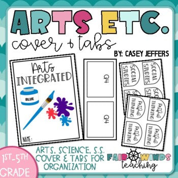 FWT Members Only! Arts Integrated Journal Cover and Tabs (STEAM, Science & Social Studies)
