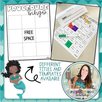 FWT Members Only! Back to School Procedure BINGO (Editable - Multiple Templates)