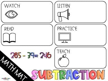 FWT Members Only! Blended Learning Math Mat - 3rd Grade (Template)