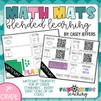 FWT Members Only! Blended Learning Math Mat - 3rd Grade (Template)