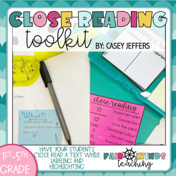 Reading Toolkit Example Close Reading Toolkit (Growing Resource) – Fair Winds Teaching
