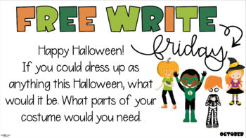 FWT Members Only! Free Write Fun (or Friday) Writing Slides - October