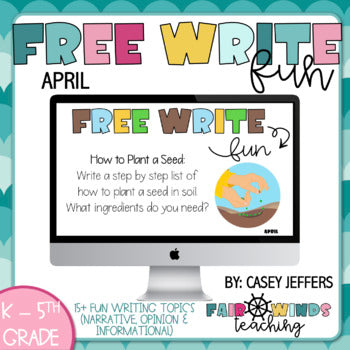 FWT Members Only! Free Write Fun (or Friday) Writing Slides - April