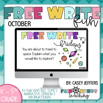 FWT Members Only! Free Write Fun (or Friday) Writing Slides - October