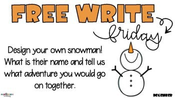 Free Write Fun (or Friday) Writing Slides - December