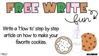 FWT Members Only! Free Write Fun (or Friday) Writing Slides - December